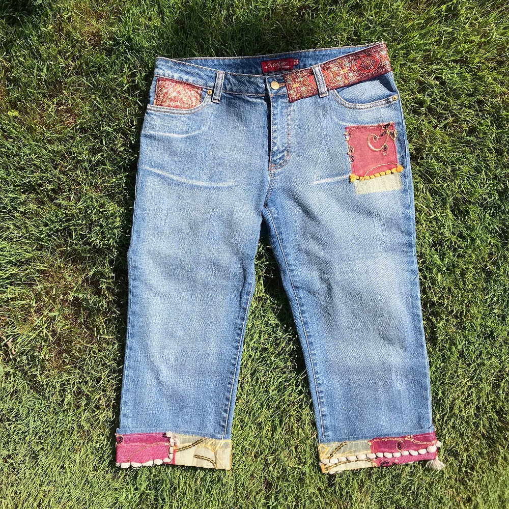 *NWOT* Patchwork Cropped Jeans
